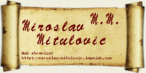 Miroslav Mitulović vizit kartica